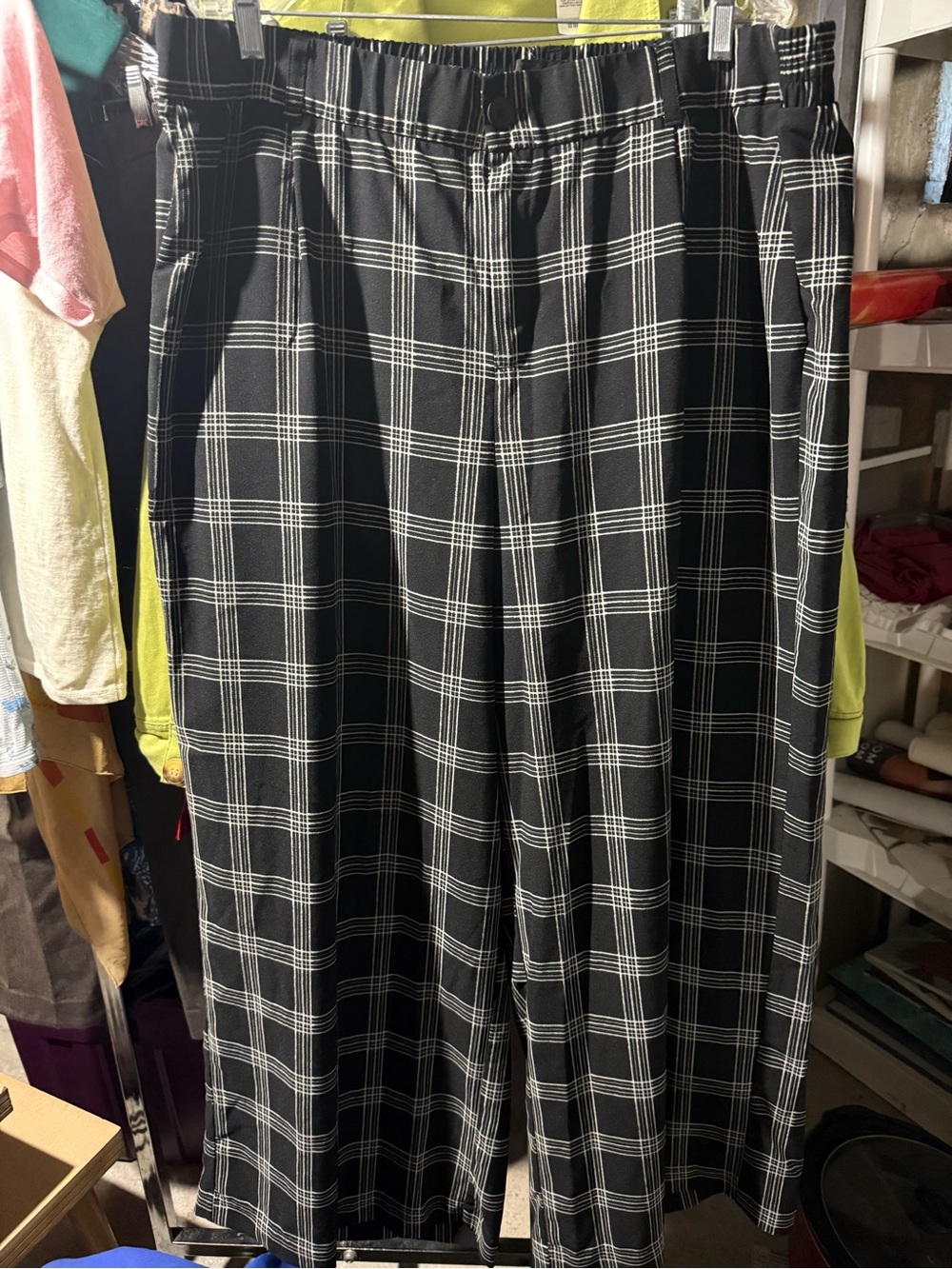 torrid Black & White Wide Leg Plaid Pants